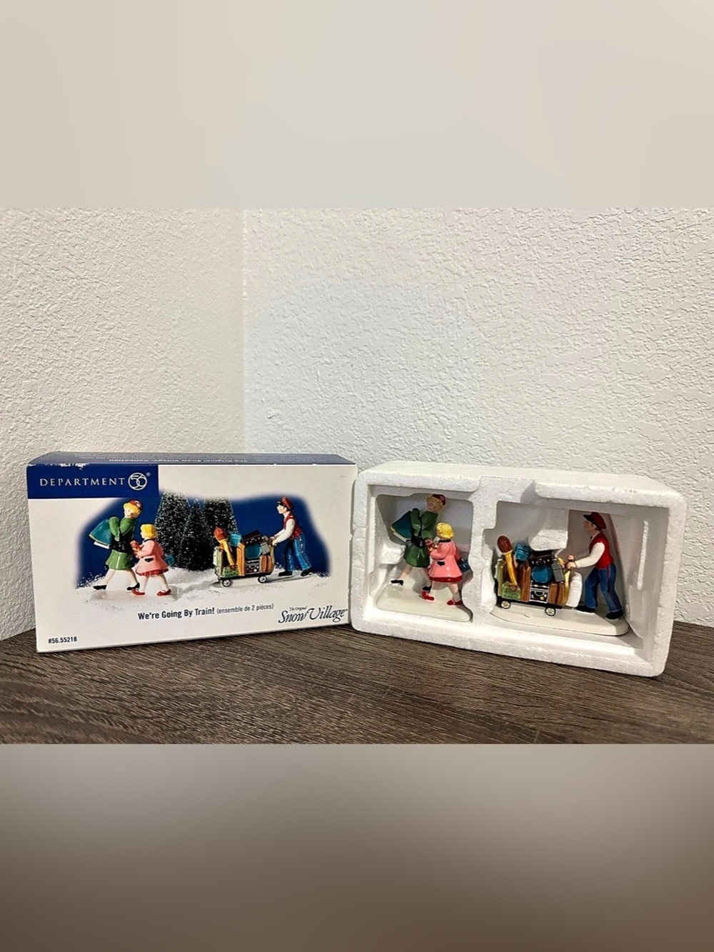 Department 56 We're Going By Train! Snow Village Figurine Set Vintage